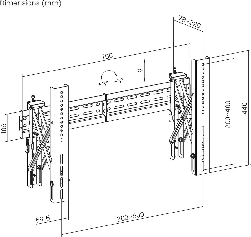 Support mural 3 TV 55'' avec micro-ajustement pour un alignement parfait - 4
