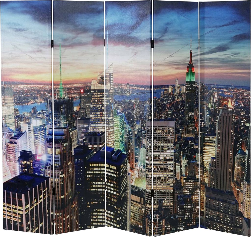 LED-Paravent Trennwand Raumteiler New York, Timer, Produktbild 