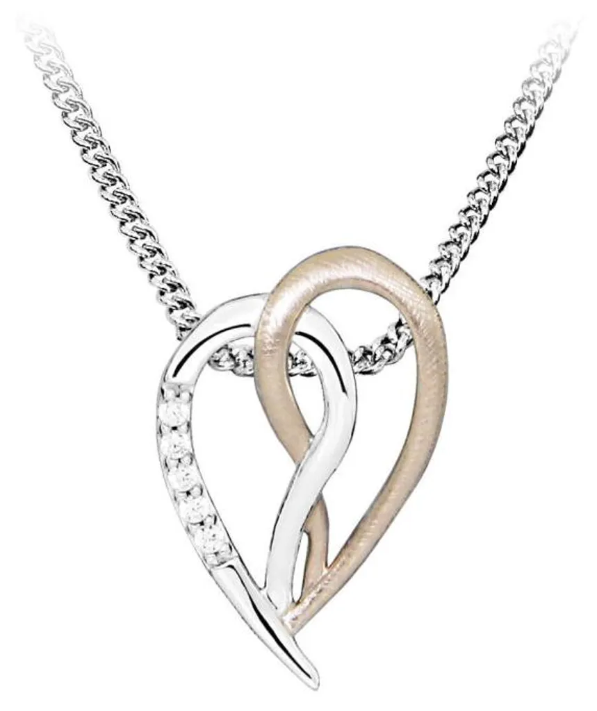 Collier pendentif femme bicolore et zircons, un bijou chic et élégant