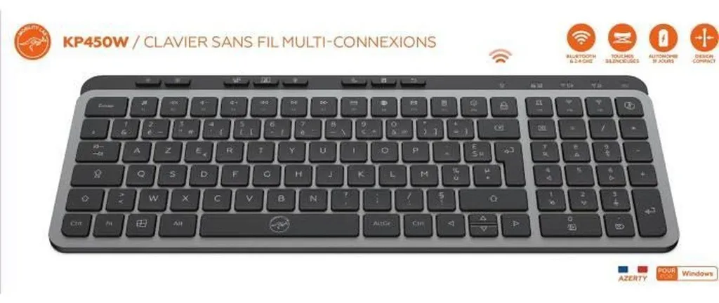 Clavier d'ordinateur compact Mobility Lab KP450W noir gris USB