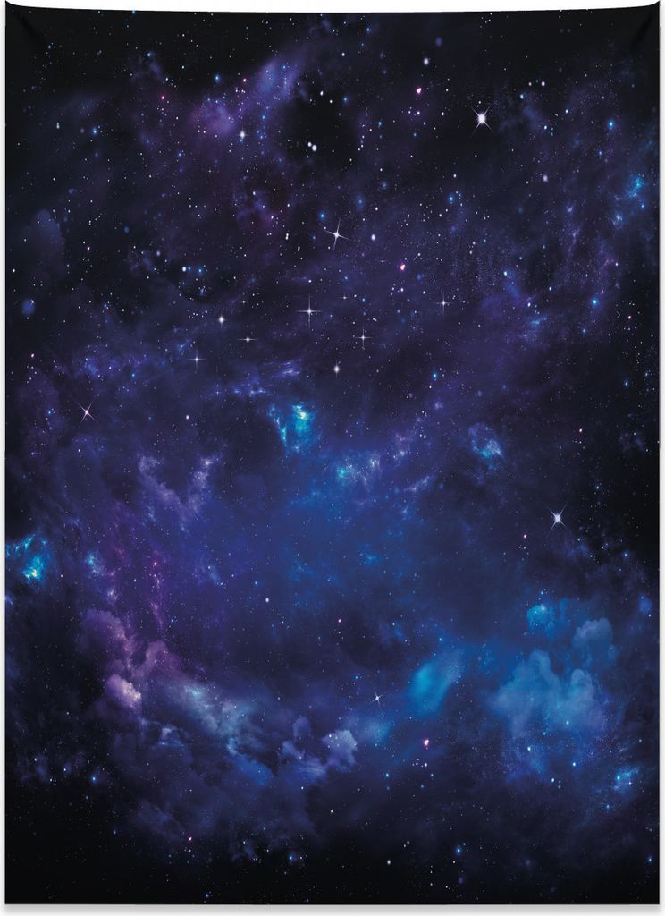 Abakuhaus Himmel Wandteppich, Raum-Illustrations-Galaxie aus Weiches Mikrofaser Stoff Kein Verblassen Klare Farben Waschbar, 110 x 150 cm, Lila Sch...