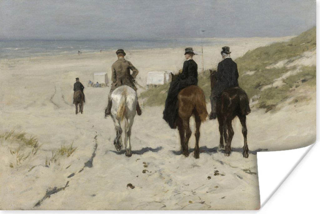 MuchoWow Poster Morgendliche Fahrt am Strand entlang - Gemälde von Anton Mauve 180x120 cm - Fotoplakat
