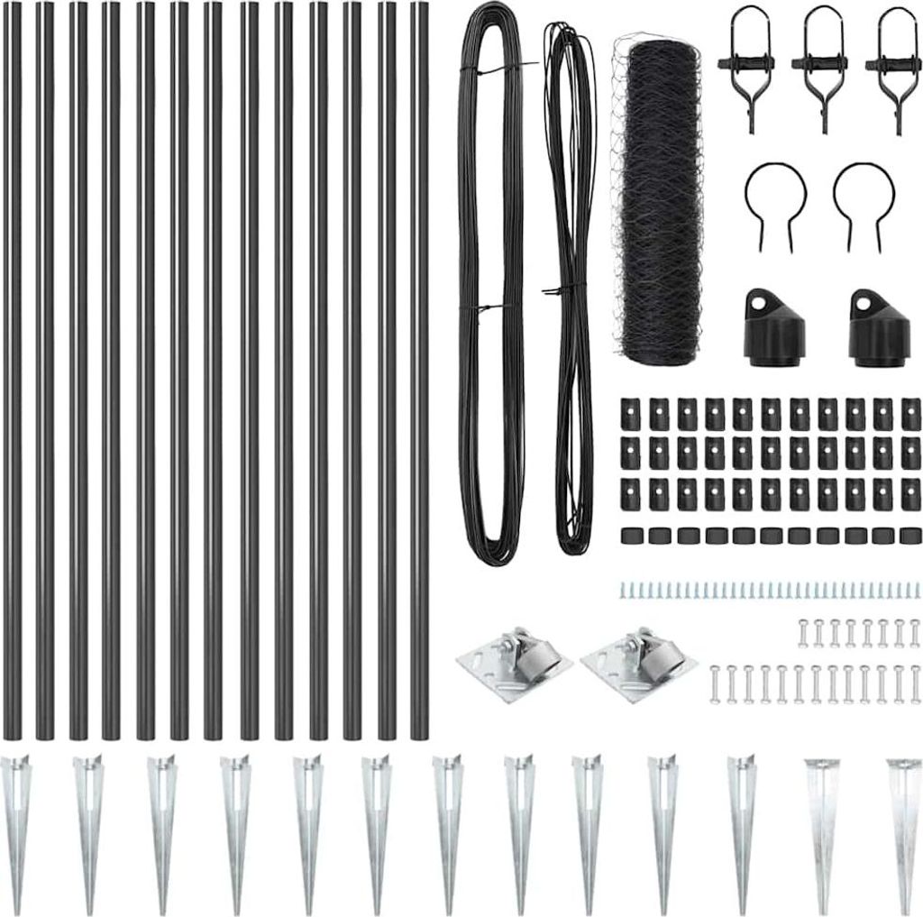 vidaXL Zaunpfosten Grau