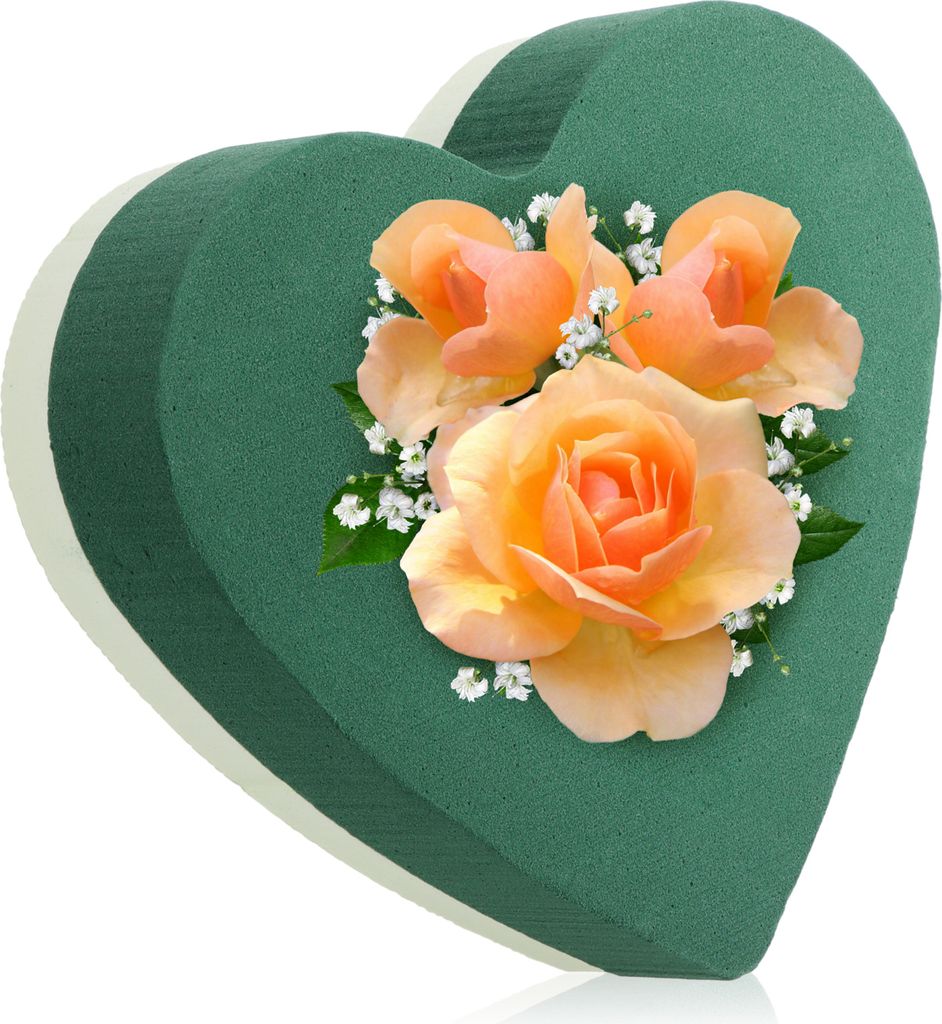 com-four® Steckmasse für Blumengestecke in Herzform - Produktbild 