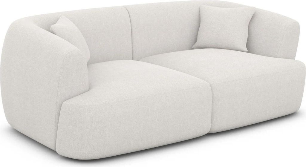 Strukturstoff 2-Sitzer Couch Elvira Weiß