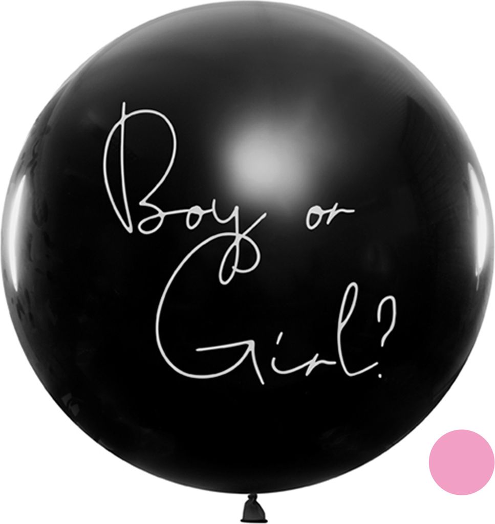 Gender Reveal Balloon Boy alebo Girl ružové konfety 100 cm Obrázok produktu 