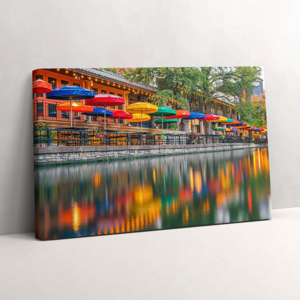 Fluss in San Antonio – Leinwandbild Wandbild – 60x40 cm – Leinwandbilder – Wandbilder – Schlafzimmer – Flur