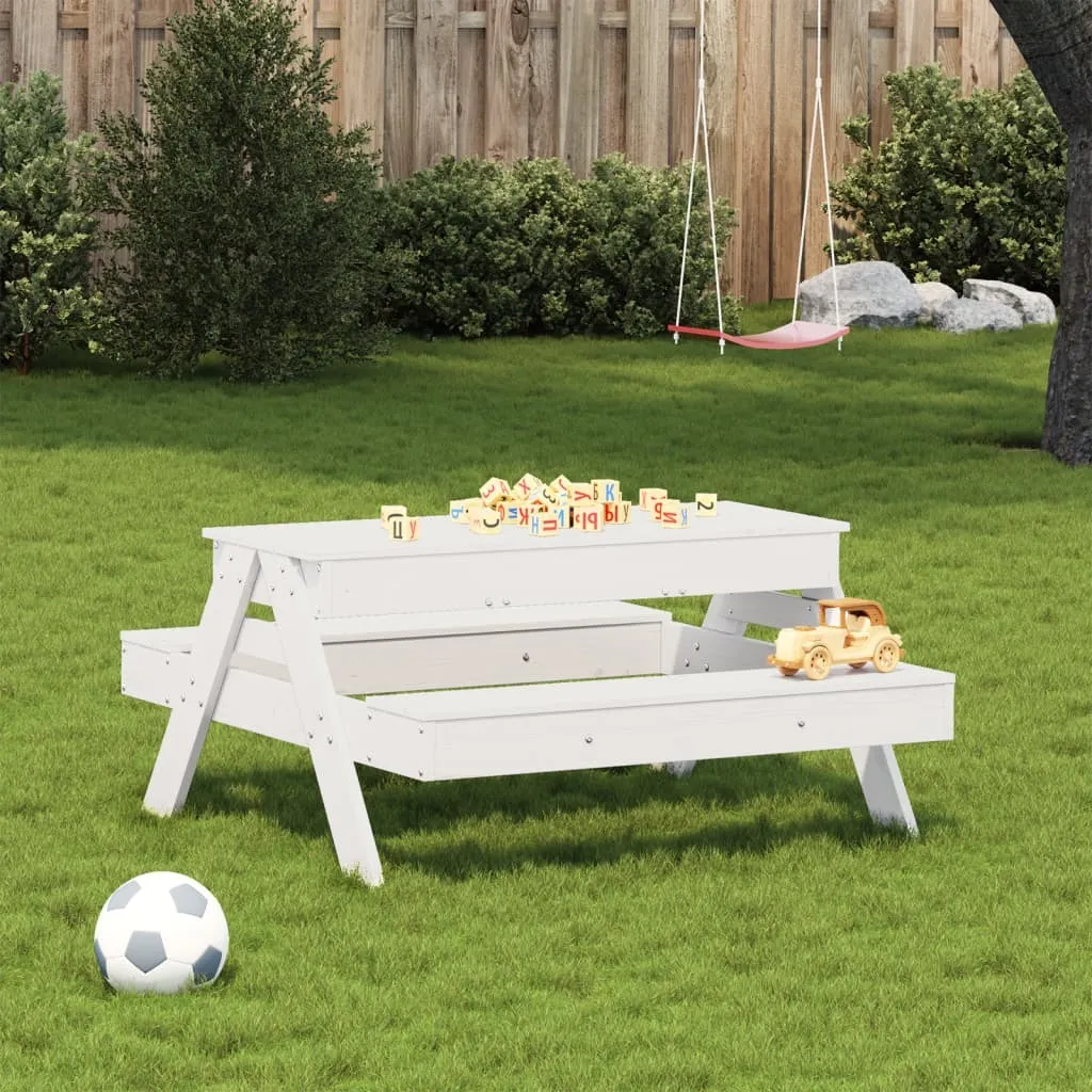 Table bac à sable enfant blanc en bois massif pour éviter l'encombrement