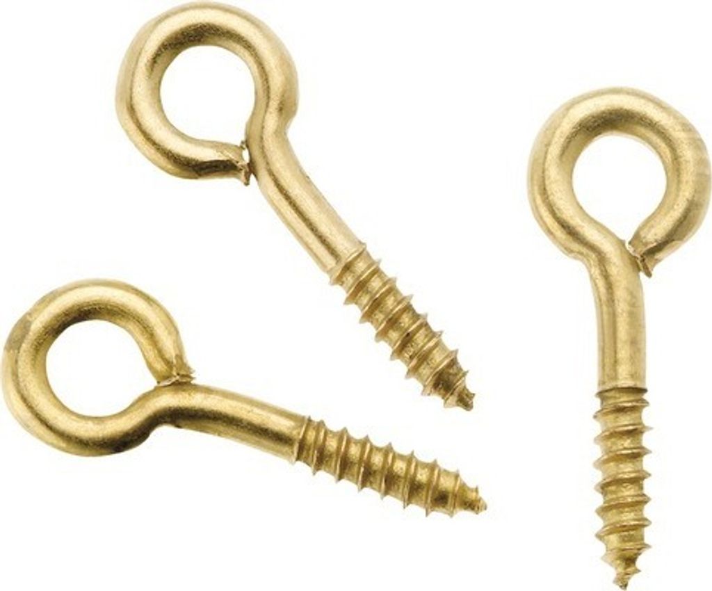 GLOREX Ringschrauben 8x3mm 24 Stück vermessingt, geschlossen, Schraube, Rund, 80 mm, 55 mm, 9,5 cm, 5 mm