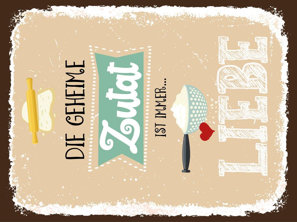 vianmo Holzschild 40x30 cm Die geheime Zutat ist immer Liebe Deko Schild