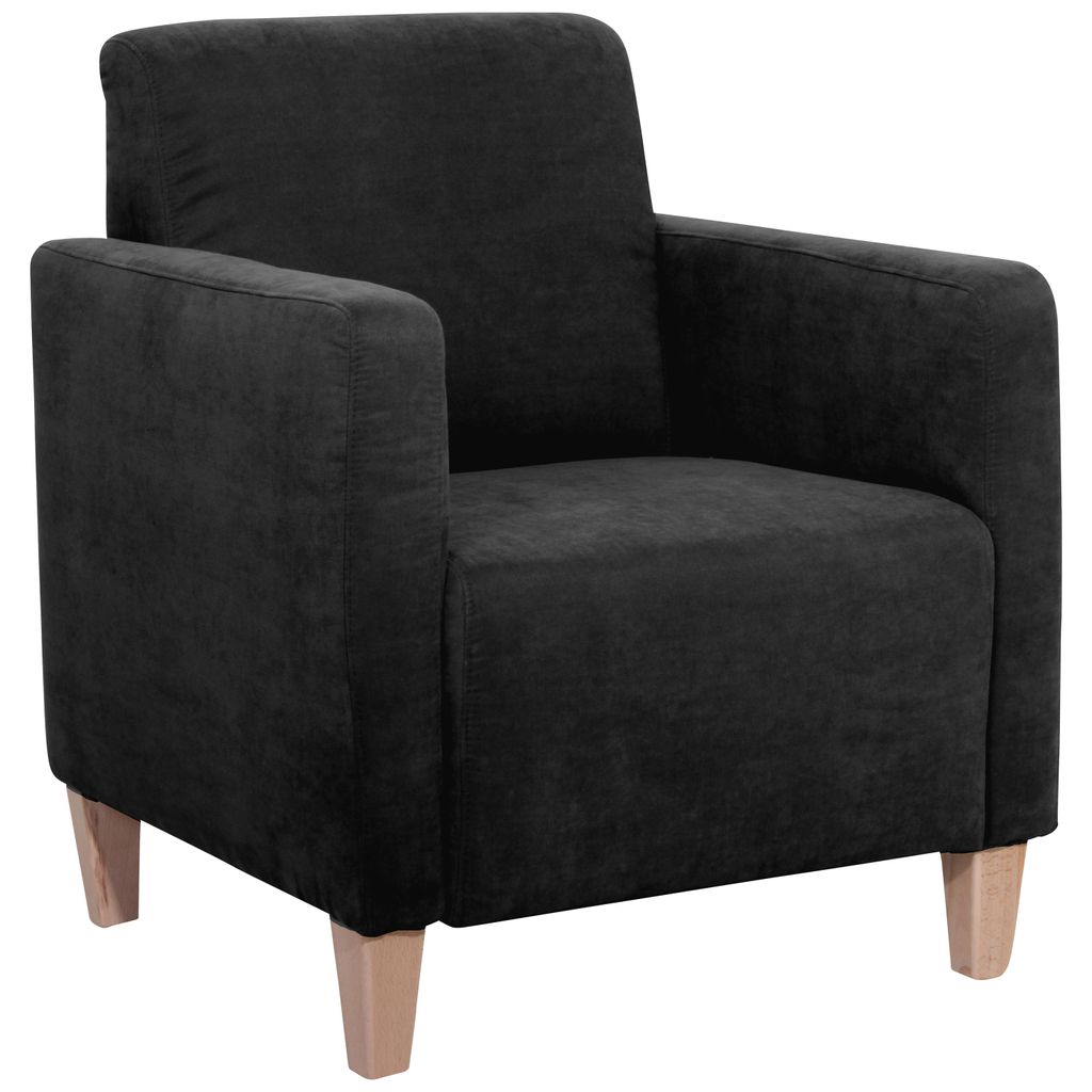 Max Winzer Sessel Milla - Velourstoff schwarz - Maße: 71 x 70 x 81 cm