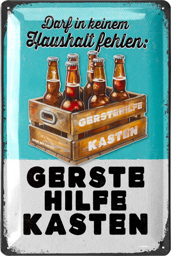LANOLU Blechschilder retro Bier Bar Deko, Metallschilder mit Spruch für Partyraum, Küche, Bardeko, Cocktail Schild als Geschenk 20x30cm
