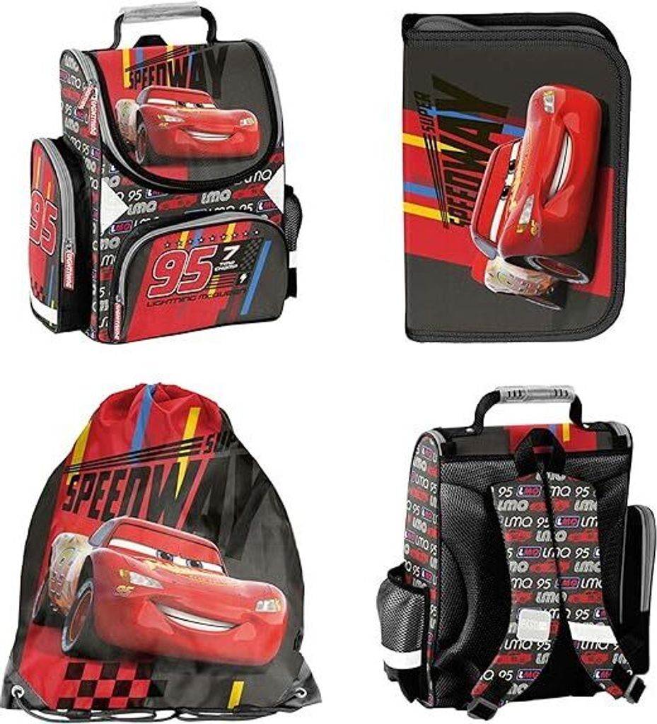 SCOOLSTAR Cars Schulranzen SET Tornister für Grundschule Produktbild 