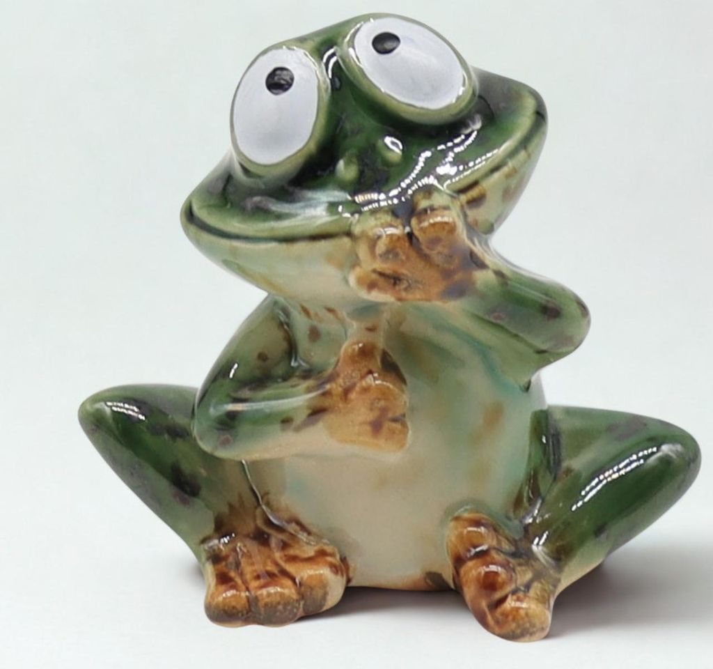 Frosch Gunter Steingut 8,5 cm – Witzige Dekofigur