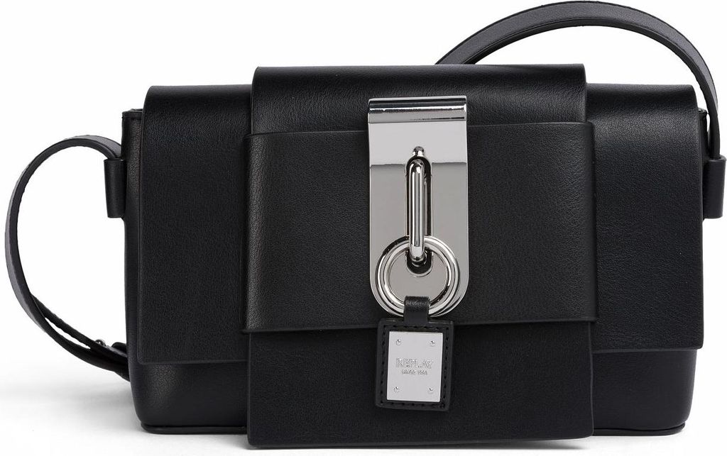 REPLAY Umhängetasche Crossbody Bag Silver Black schwarz