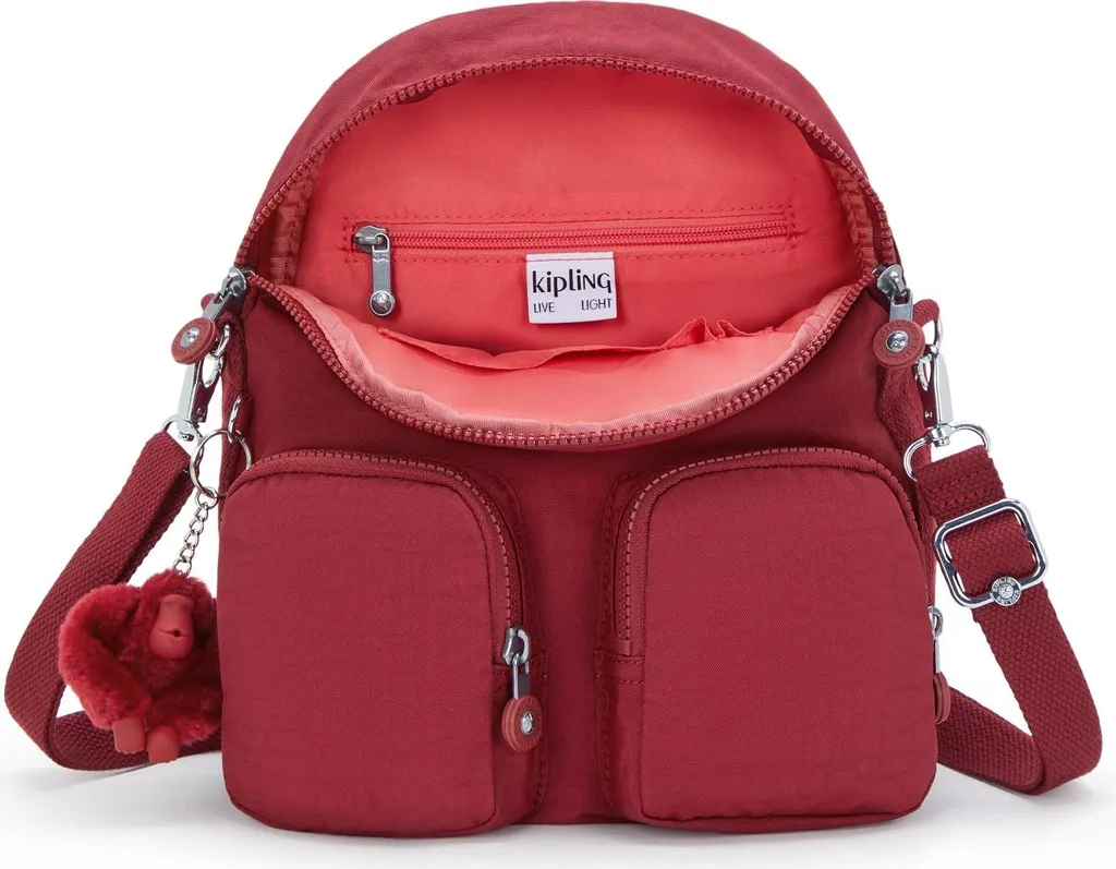 Sac à dos transformable Kipling Firefly Up Rouge : Léger et Multi-poches - 4