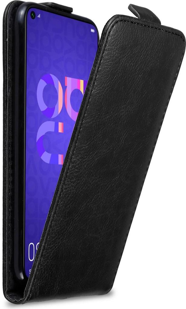 Cadorabo Hülle für Honor 20 / 20S / Huawei NOVA 5T Schutz Hülle in Schwarz Flip Etui Handyhülle Case Cover