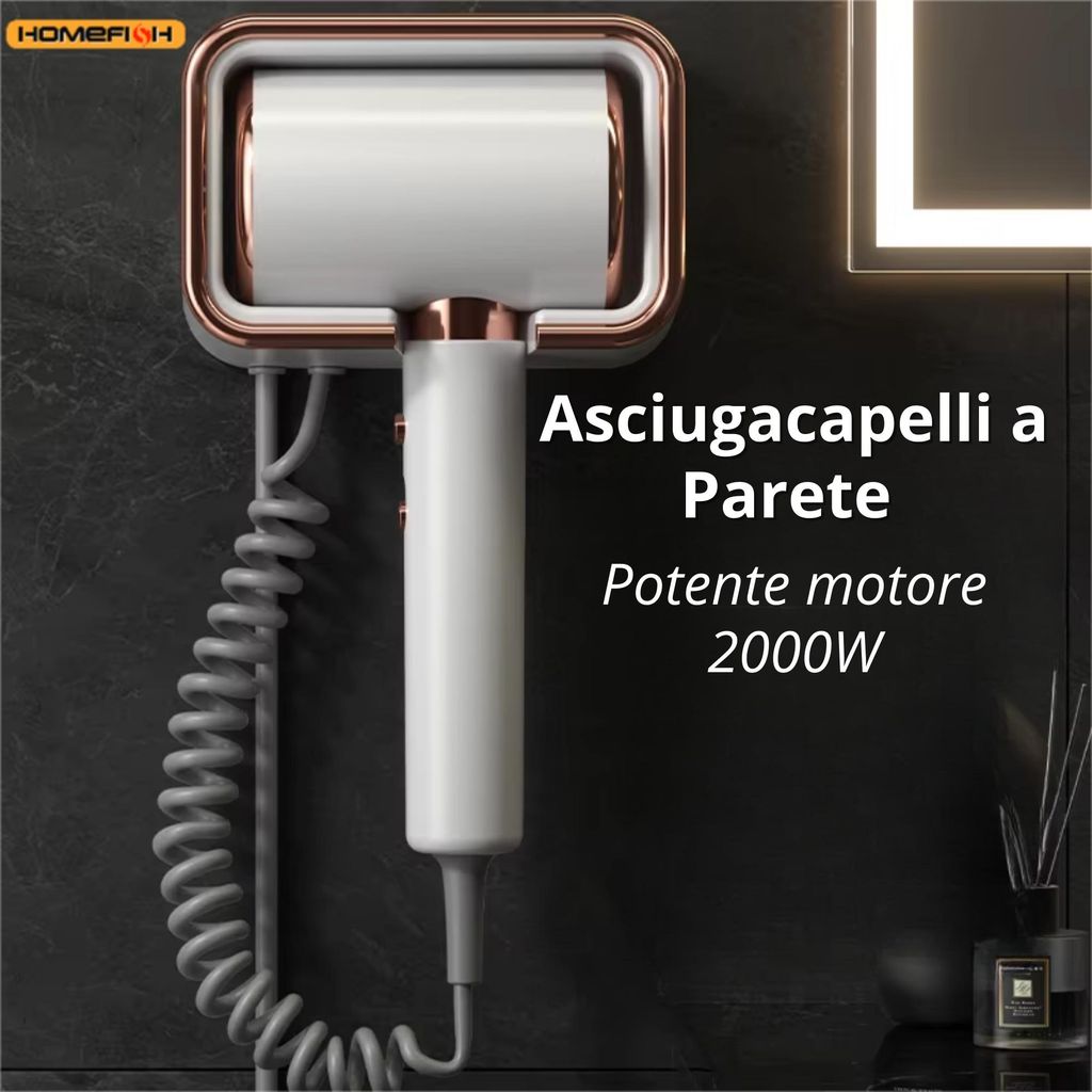 Asciugacapelli da Hotel a Parete 2000W – Ph da Bagno con Immagine del prodotto 