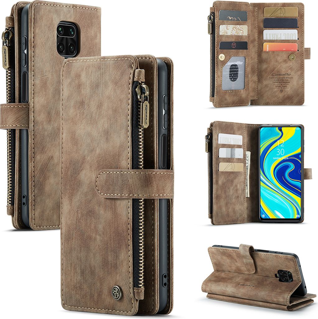 Redmi Note 9S / 9 Pro / 9 Pro Max Handyhülle, Reißverschluss Hülle Kunstleder Klapphülle Magnetverschluss Kartenfach Standfunktion Geldbörse S...