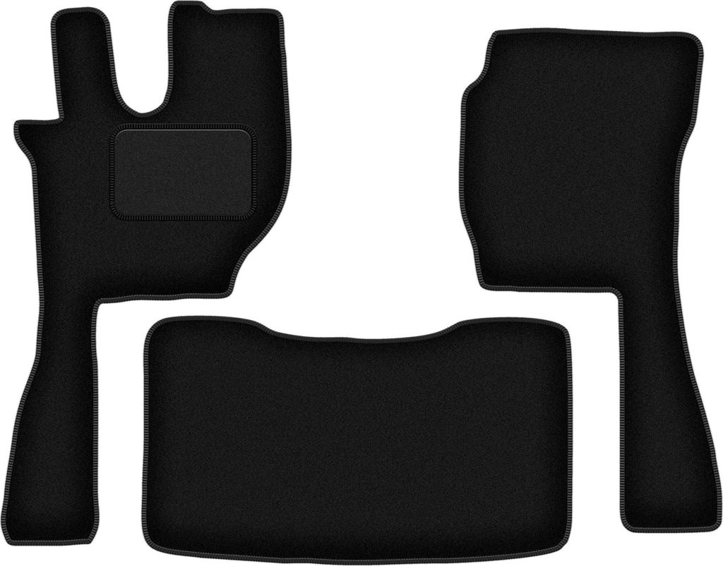 Velours-Fußmatten Vorne passend für Volvo FH16- 4 generacja (Automat, Bj. 2012-) – schwarz, passgenau, mit Befestigungen set 2 Stk. - STANDARD