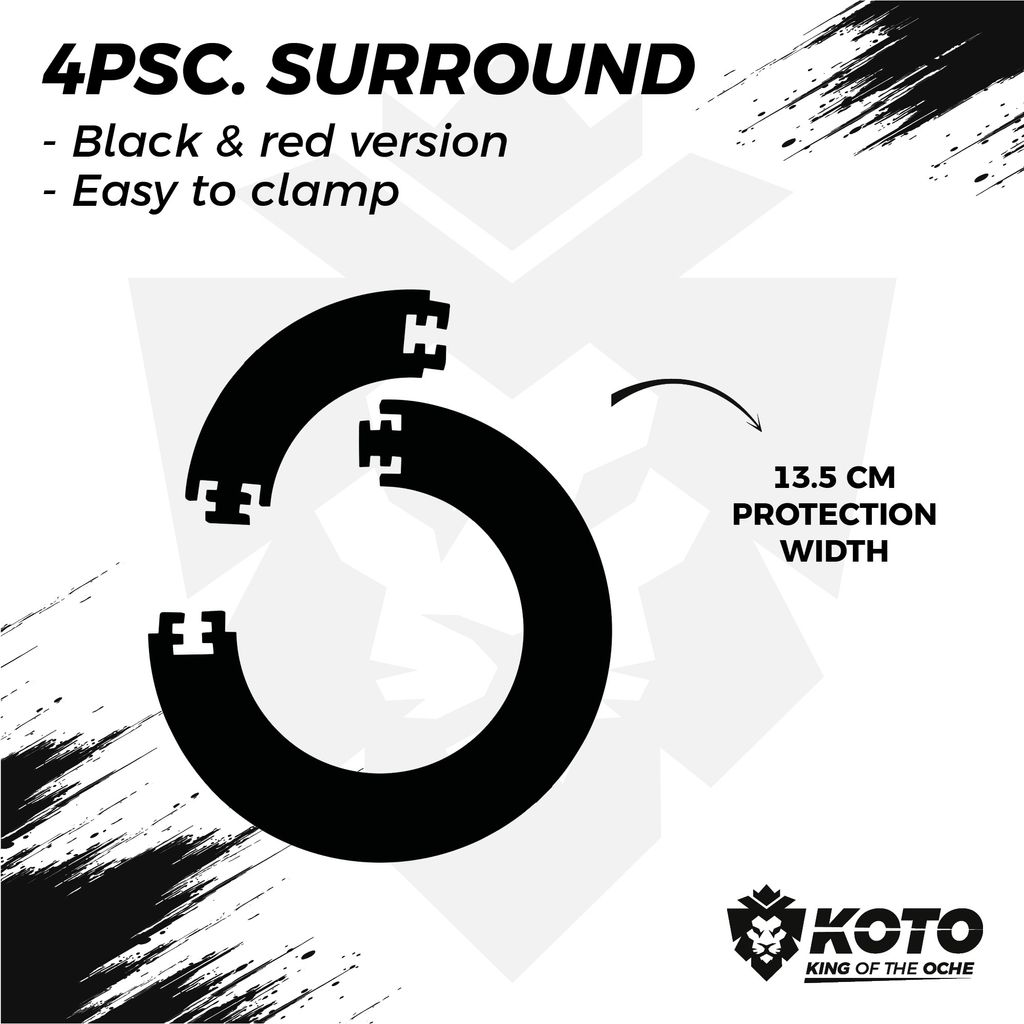 KOTO King Pro Noir - Cible Fléchettes Professionnelle En Sisal - Inclut Surround Et 2 Jeux De Fléchettes