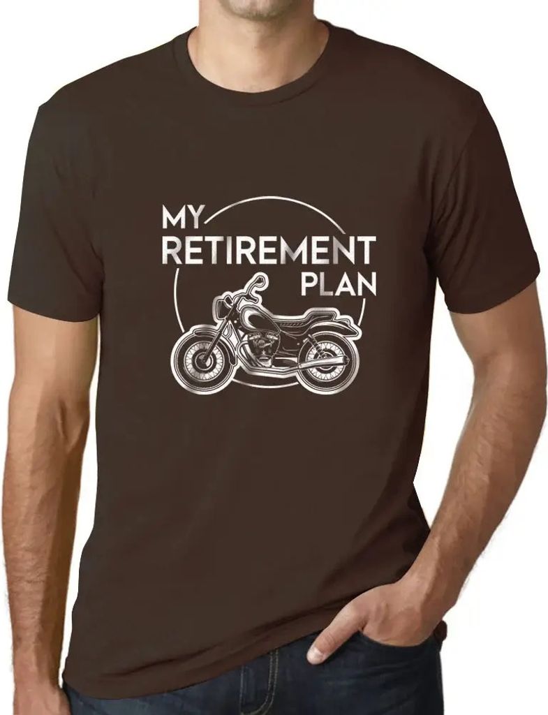 Herren Grafik T-Shirt Meine Altersvorsorge Motorrad – My Retirement Plan Motorcycle – Öko-Verantwortlich Vintage Jahrgang Kurzarm Lustige Druck