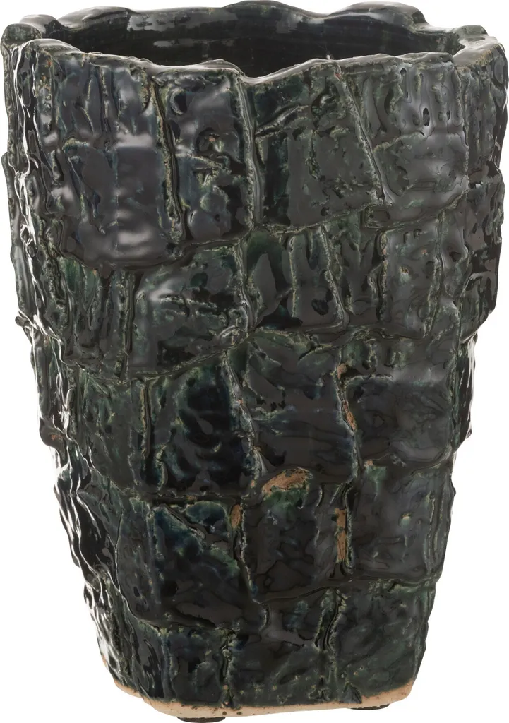 Vase en Céramique Vert Pétrole J-Line Aoki - Objet Déco Design Intérieur