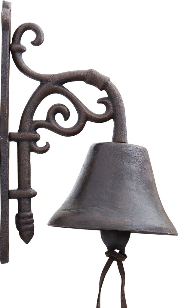 Wandglocke Türglocke Glocke Gusseisen Garten Dekoration Eisen Antik-Stil 23cm