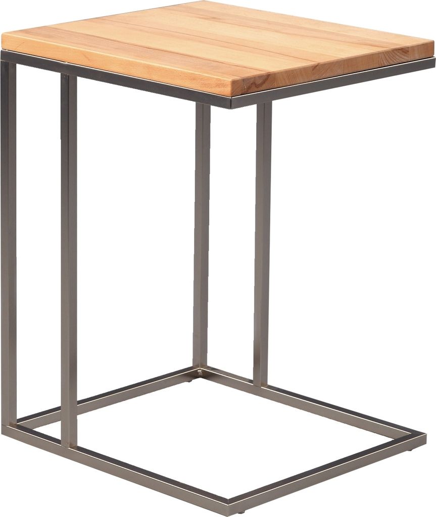 Beistelltisch - Kernbuche massiv geölt - Metallgestell - 38 x 43 cm