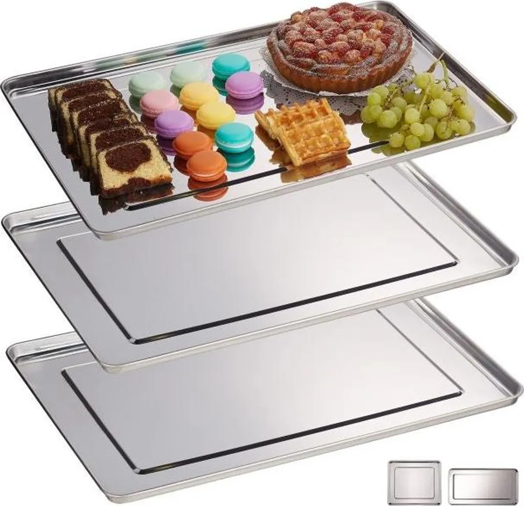 Offerta Imperdibile! Set 3 Vassoi Acciaio Inox Brillantissimi