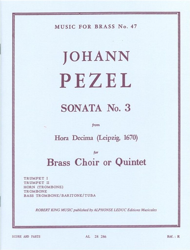 Pezel/King Sonata N03(Hora Decima) Brass Quintet/Score And Parts(Ption/Pties)Mfb047