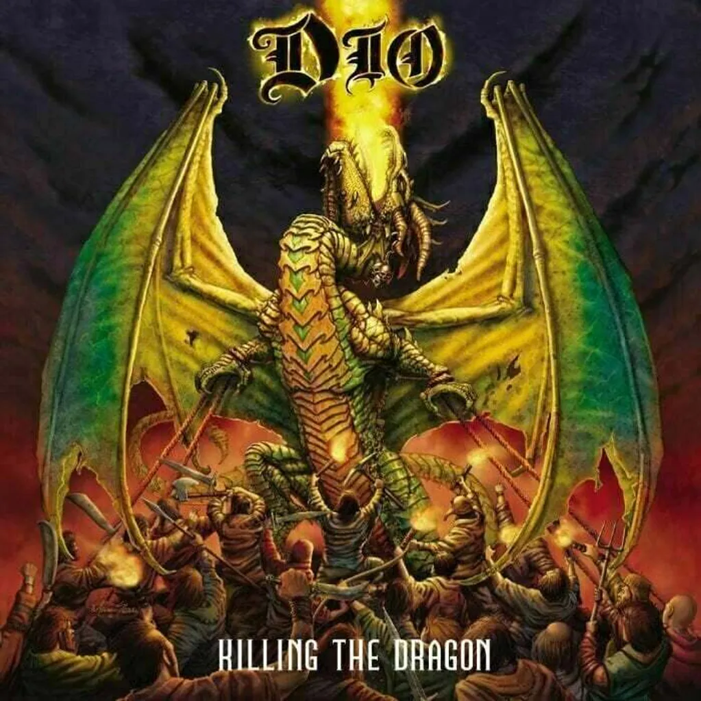 Disque Vinyle Dio Killing The Dragon LP Couleur Spirale Rouge Orange