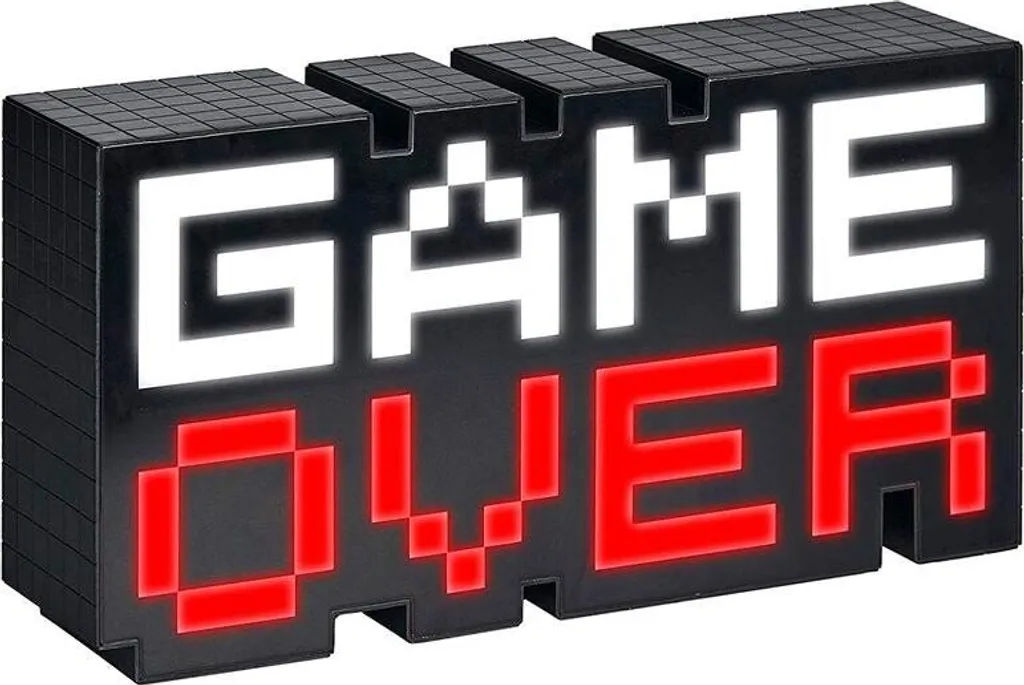Lampe Game Over 8 bits design rétro avec éclairage LED multicolore