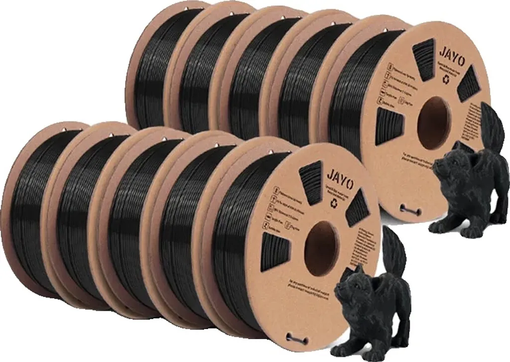 Recharge Filament 3D PETG Noir Haute Ténacité - Lot de 10 Bobines 1.1kg