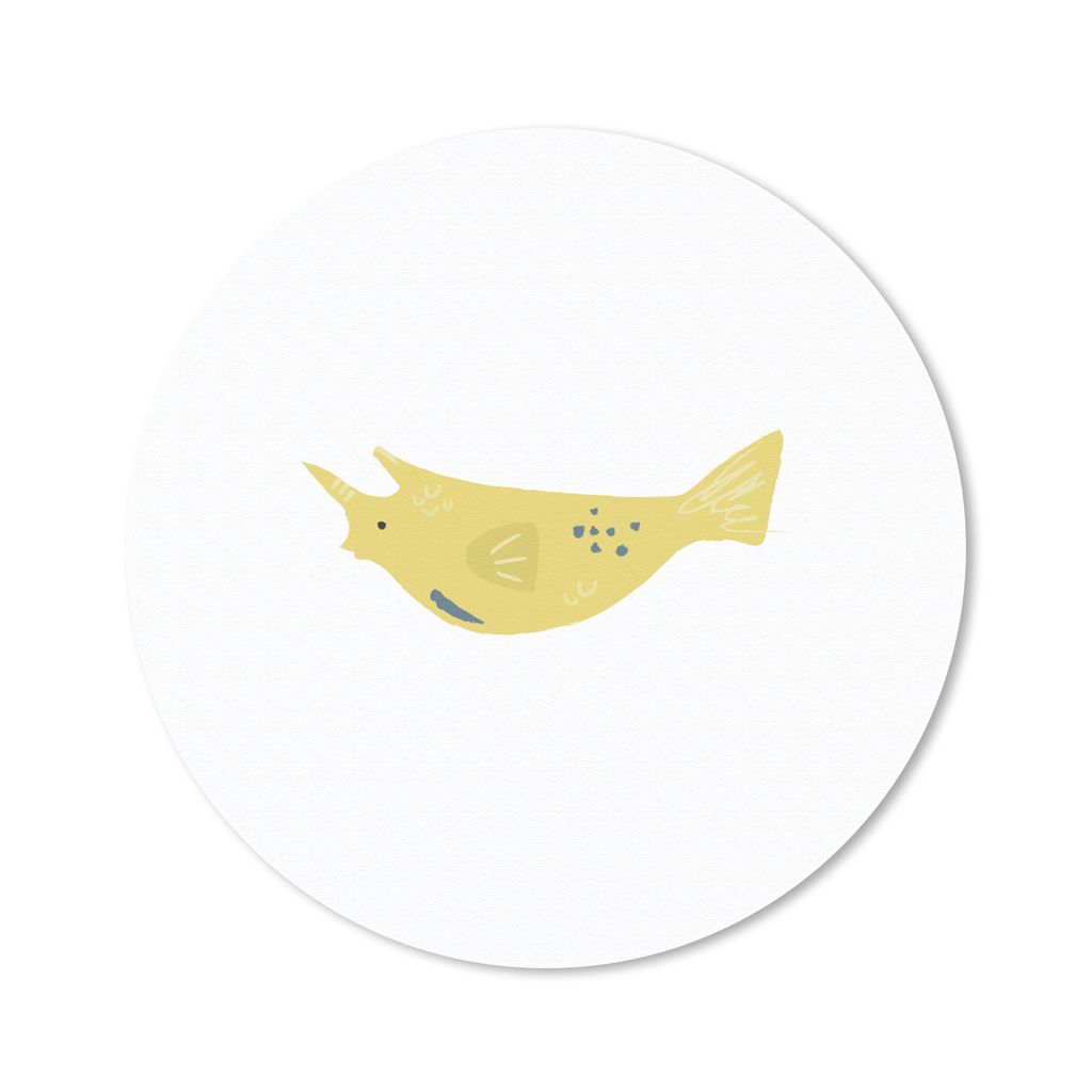 MuchoWow Mauspad Mousepad Pastell - Fisch - Gelb 50x50 cm - Mousepads - Maus Mat - Pad - Mausunterlage - Vinyl