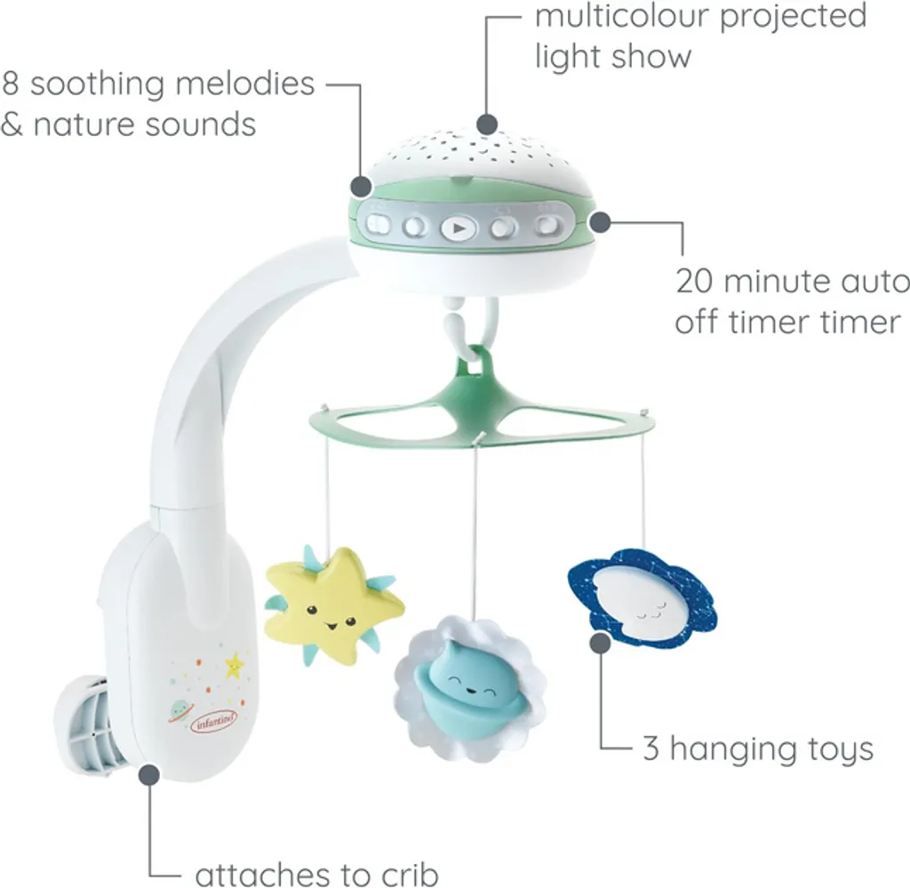 Veilleuse Projecteur 3-en-1 Infantino Vert pour Sommeil de Bébé - 6