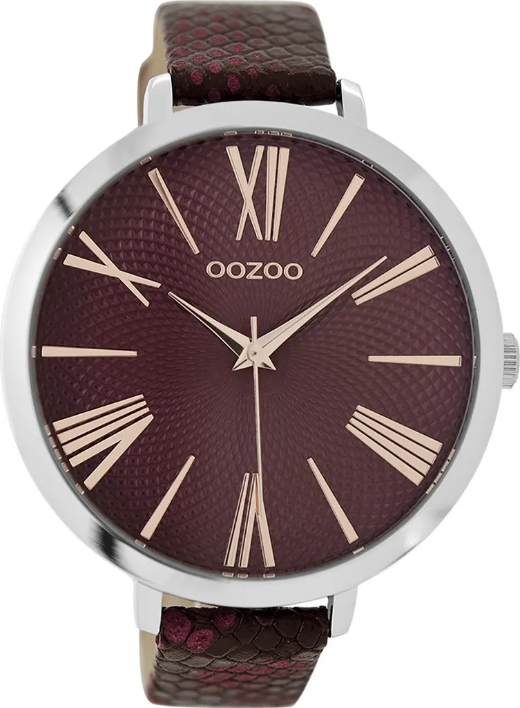 Montre Analogique Femme Oozoo Timepieces Bracelet Cuir Rouge C9171A