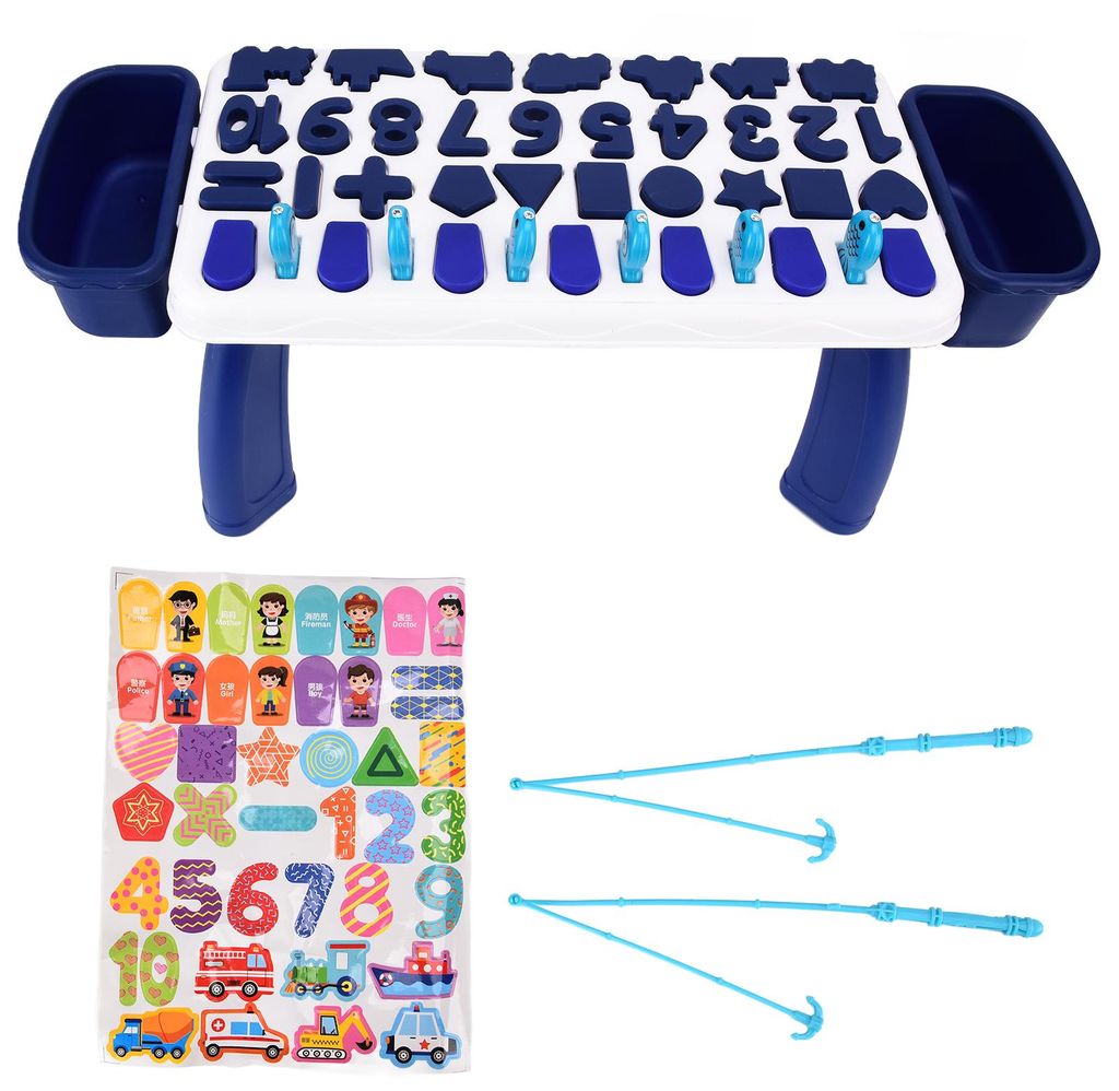 Form passendes Spielzeug Zahlen Puzzle Alphabet Spiel Frühes Lernspielzeug für VorschuleBlau