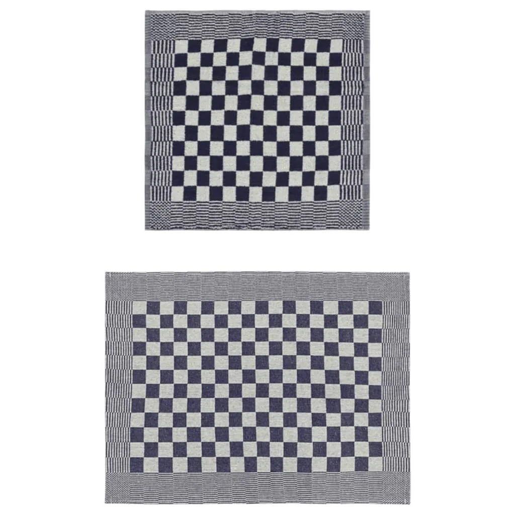 vidaXL Set di asciugamani da 10 pezzi in cotone blu e bianco