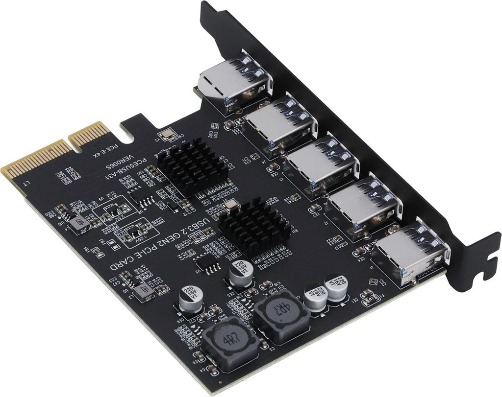 Karta rozszerzeń USB 3.2 Gen 2 z 5 portami TYP A PCI Zdjęcie produktu 