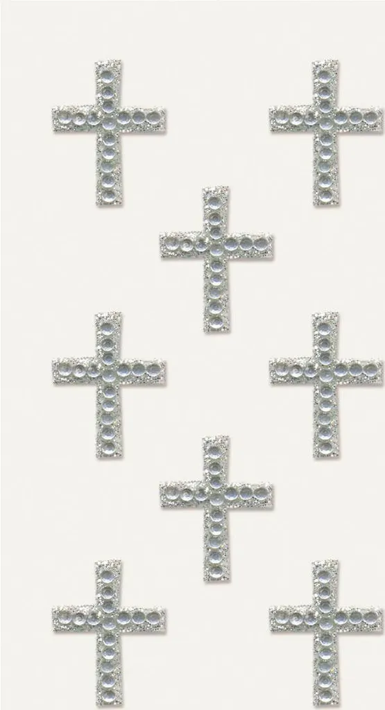 Heyda 203782919 Stickers Croix en Strass Transparents 7,5 x 16,5 cm