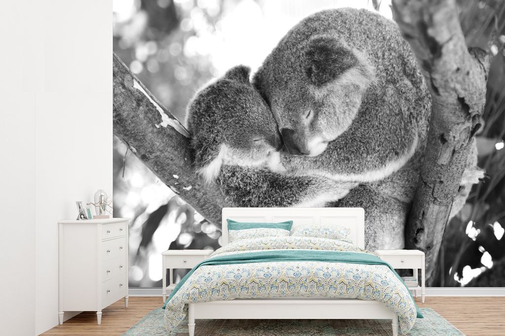MuchoWow Fototapete für Wohnzimmer oder Schlafzimmer Wandtapete Vinyl Motivtapete Koalas - Plüschtier - Tiere - Kinder - Jungen - Mädchen - 30...