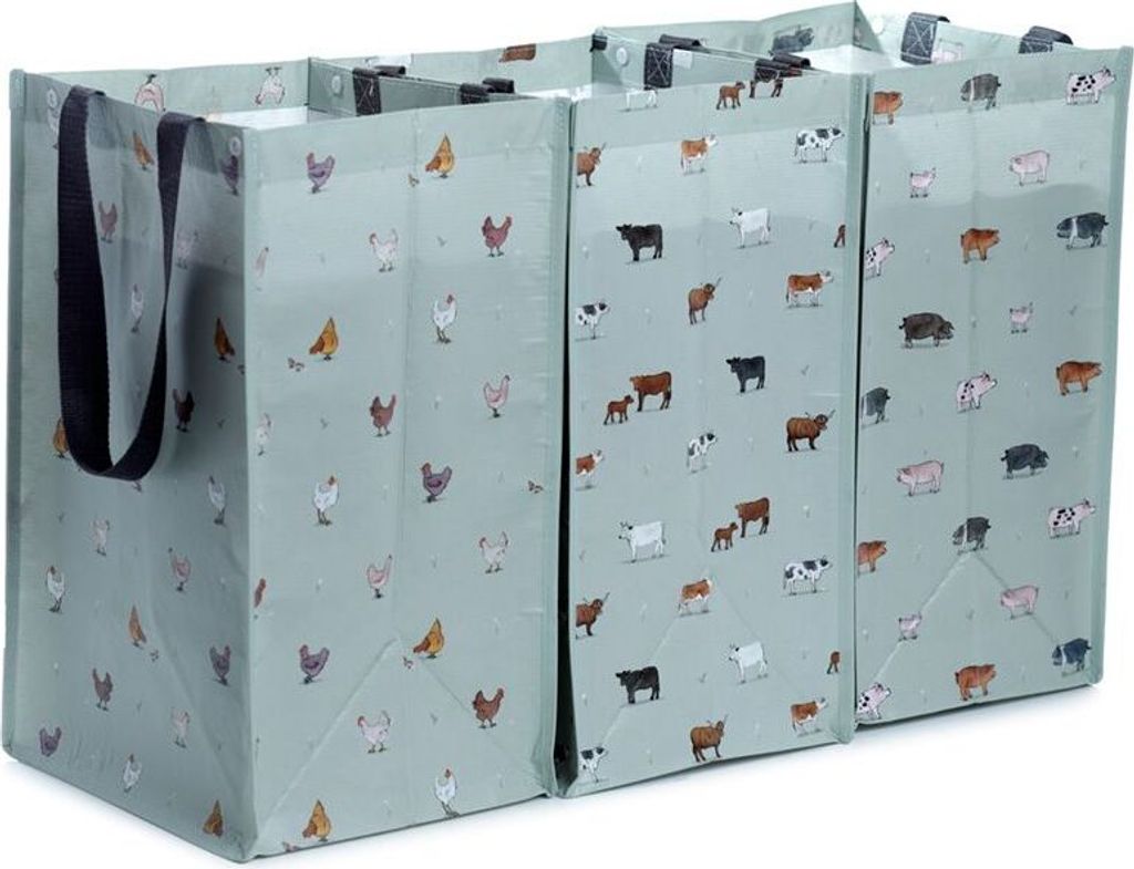 Set von 3 recycelten Plastikflaschen RPET Recycling -Taschen - Willow Farm