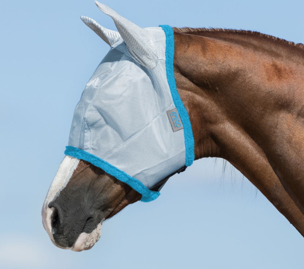 Horseware Fliegenmaske Amigo Fly Mask - BabyBlue/Electric