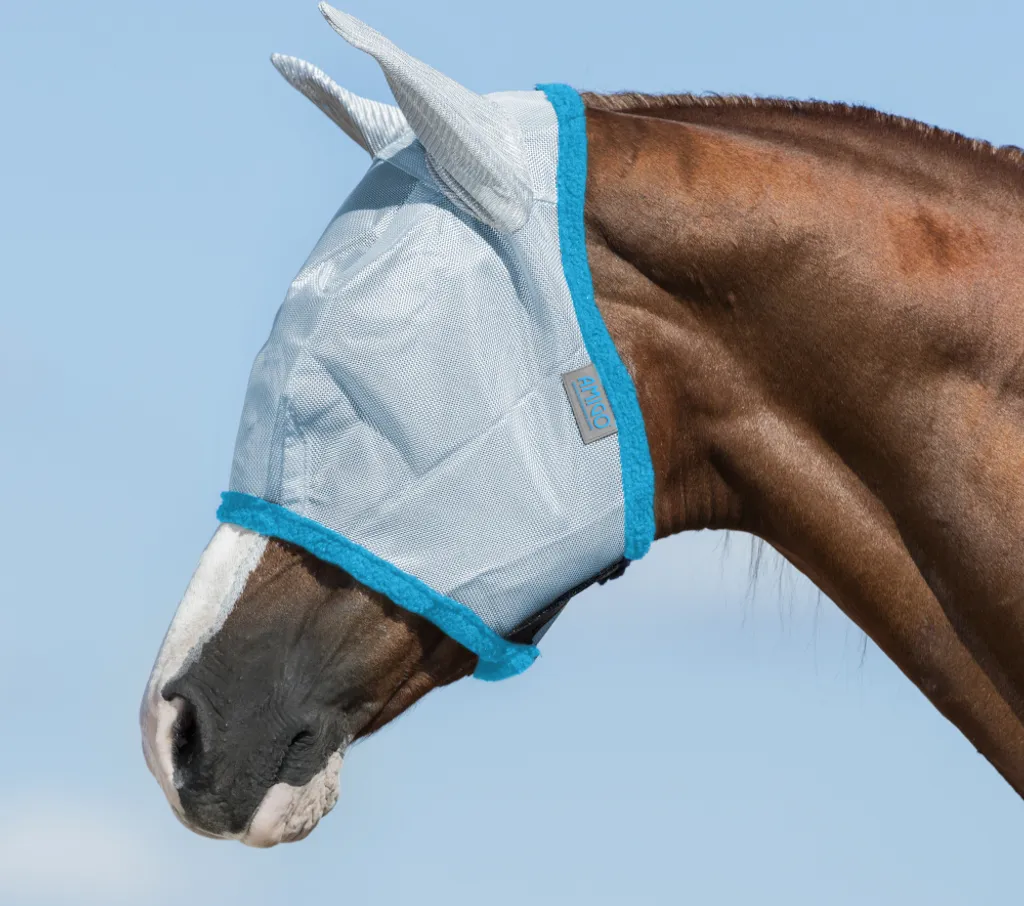 Masque anti-mouches yeux cheval traitement irritation et soleil