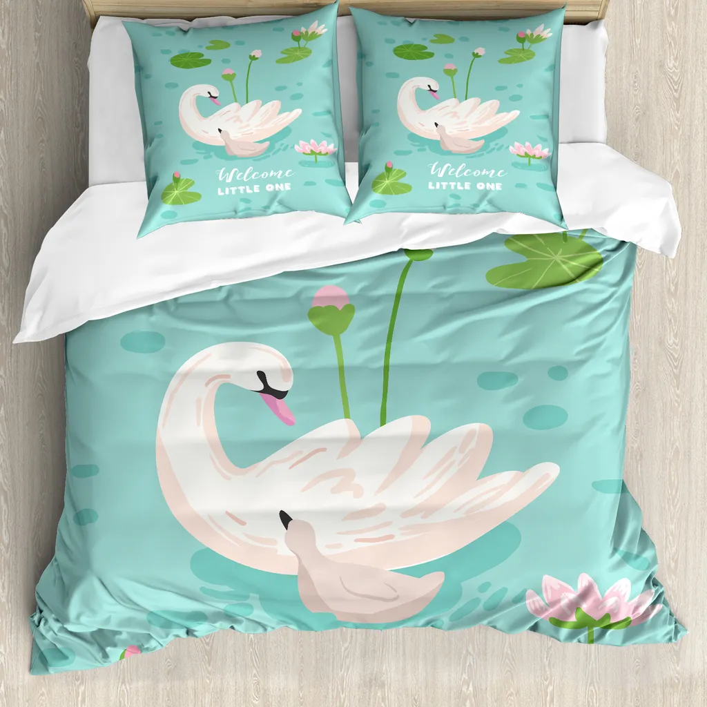 Housse de couette anti-acariens 155x220 cm idéale personnes allergiques vert
