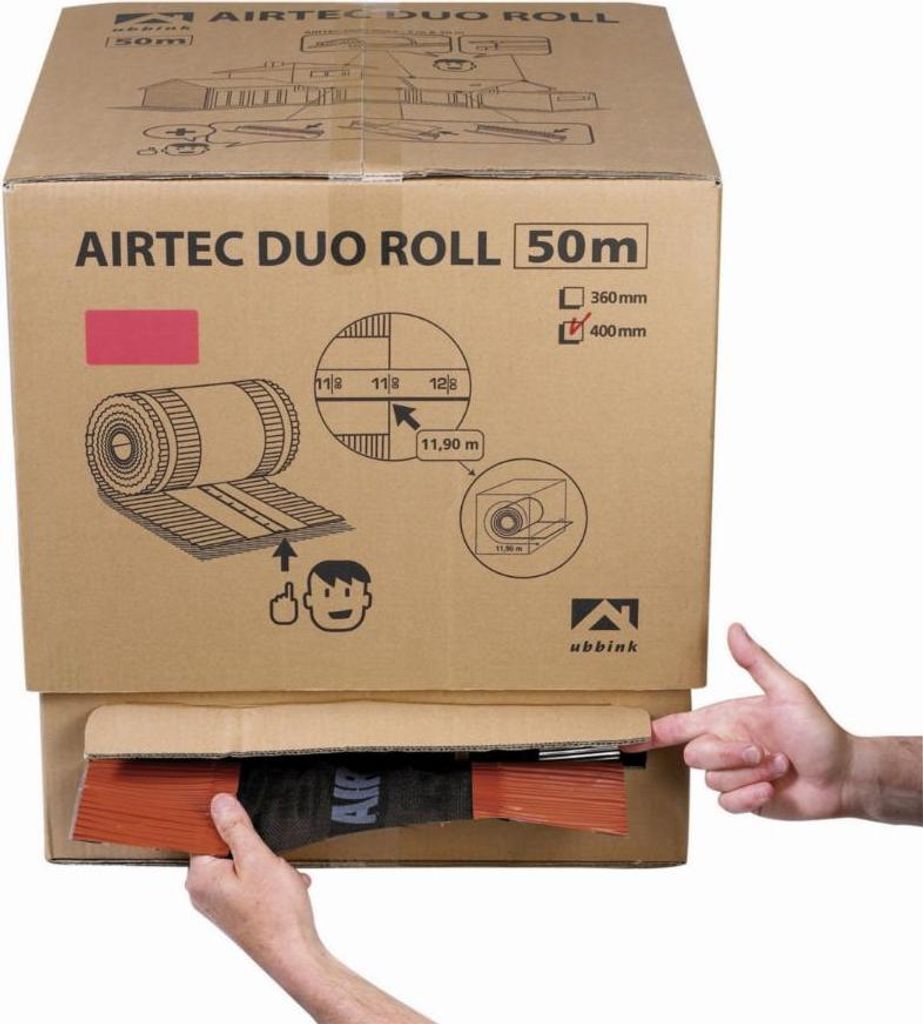 Airtec Duo Roll UBBINK Firstkappe - ockerfarben - 50 m x 400 mm in Abrollkarton - 203780
