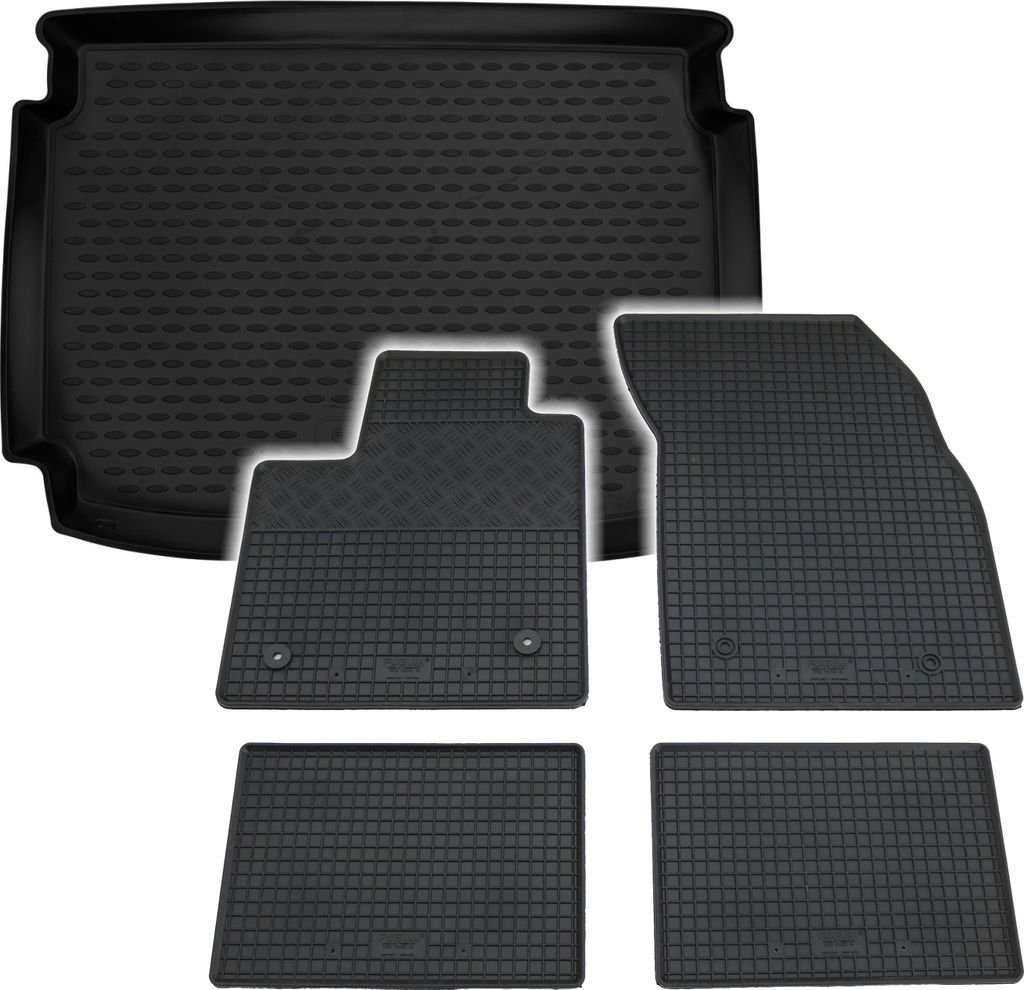 Gummi Kofferraumwanne + Fußmatten Set für Ford Focus MK4, Bj. 2018-
