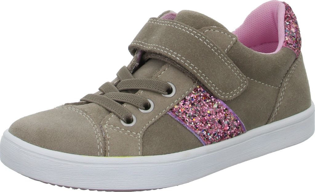 BOXX Kids Kinder-Mädchen-Sneaker-Slipper-Klettschuh Taupe-Beige, Farbe:beige/schlamm, EU Größe:26