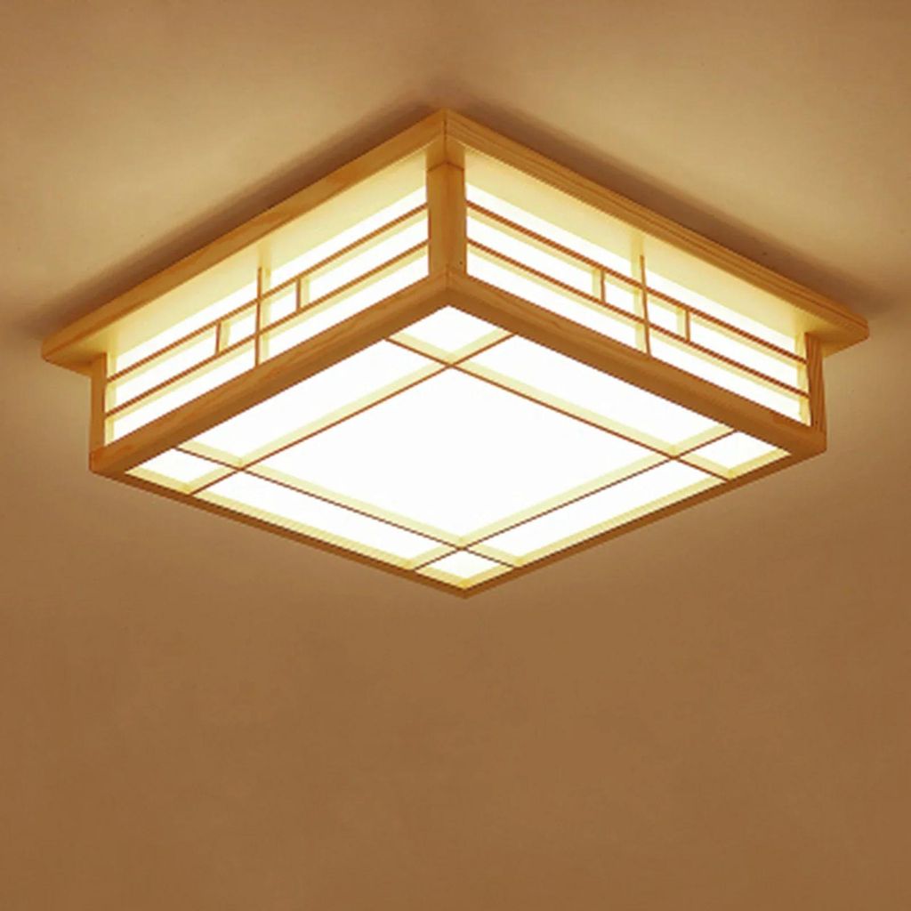 Deckenleuchte im japanischen Stil, LED 24W, quadratische Produktbild 